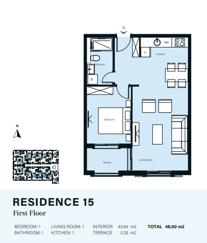 Apartment 48 m² in the Palace Bay complex in Dobrota