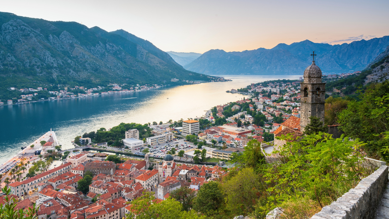 Panoramic view of Kotor and the Bay of Kotor, Montenegro